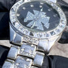 Maltese Celtic Cross Irish Black Old School Hip Hop Watch Silver Tone 8"