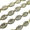 Mariner Anchor Bling Links Iced Chain Gold Finish Necklace 12MM 30"