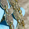Mariner Anchor Bling Links Iced Chain Gold Finish Necklace 12MM 30"