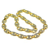 Mariner Anchor Gold Finish Iced Chain Necklace 12MM 20"