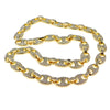 Mariner Iced Anchor Links Gold Finish Chain Necklace 12MM 24"