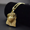 Masked Jesus Head Gold Finish Stardust Chain Necklace 30"