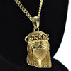 Masked Jesus Head Gold Finish Stardust Chain Necklace 30"