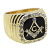 Mason Masonic Gold Finish and Black Oil Square Ring