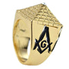 Masonic Master Mason Pyramid Gold Finish Freemasonry Ring
