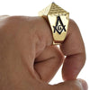 Masonic Master Mason Pyramid Gold Finish Freemasonry Ring