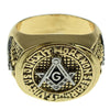 Masonic Master Mason Ring Gold Finish Two Tone