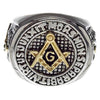 Masonic Symbol Master Mason Two Tone Ring