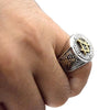 Masonic Symbol Master Mason Two Tone Ring