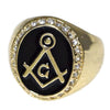 Master Mason Masonic Gold Finish and Black Oil Oval Ring