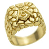 Master Mason Masonic Symbol Gold Finish Nugget Ring