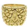 Master Mason Masonic Symbol Gold Finish Nugget Ring