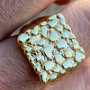 Men's 14K Gold Finish Square Nugget Ring