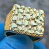 Men's 14K Gold Finish Square Nugget Ring