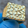 Men's 14K Gold Finish Square Nugget Ring