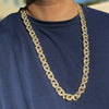 Men's 14k Gold Plated or Silver Tone Infinity Cluster Iced Chain Necklace