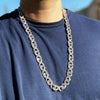 Men's 14k Gold Plated or Silver Tone Infinity Cluster Iced Chain Necklace