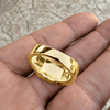 Men’s 14K Gold Plated Squared Nugget Ring Hip Hop Jewelry Sizes 7-13