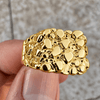 Men’s 14K Gold Plated Squared Nugget Ring Hip Hop Jewelry Sizes 7-13