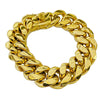 Men's 24K Gold Plated Over 316L Stainless Steel Cuban Bracelet 8.5" 20MM