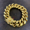 Men's 24K Gold Plated Over 316L Stainless Steel Cuban Bracelet 8.5" 20MM