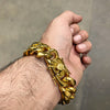 Men's 24K Gold Plated Over 316L Stainless Steel Cuban Bracelet 8.5" 20MM