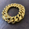 Men's 24K Gold Plated Over 316L Stainless Steel Cuban Bracelet 8.5" 20MM