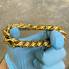 Men's 24K Gold Plated Over 316L Stainless Steel Cuban Bracelet 8.5" 20MM