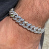 Men's 925 Sterling Silver Cuban Iced Bracelet Flooded Out 8" x 12mm