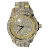 Men's Big Face Micro Pave Iced Gold Finish Watch