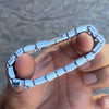 Men's Bracelet CZ Micro Pave Silver Tone Heavy Iced 23MM 8" Inch