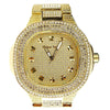 Men's Classy Gold Finish Bling Iced Hip Hop Watch