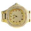 Men's Classy Gold Finish Bling Iced Hip Hop Watch