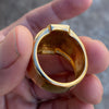 Men's Cross Ring Iced Flooded Out Gold Finish Stainless Steel SZ 7-12