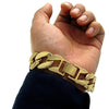 Men's Flat Cuban Link Gold Finish Bracelet 20MM 9"