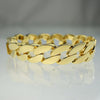 Men's Flat Cuban Link Gold Finish Bracelet 20MM 9"