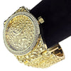 Men's Gold Finish Nugget Design "Gold Nugget" Watch