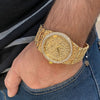 Men's Gold Finish Nugget Design "Gold Nugget" Watch