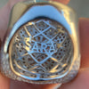 Men's Huge 925 Silver Money Bag $ Dollar Sign Iced Heavy Hip Hop Ring