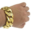 Men's Huge Bracelet 316L Stainless Steel Cuban Gold Finish 8.5" x 30MM