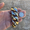 Men's Huge Bracelet 316L Stainless Steel Cuban Two Tone 9.5" x 30MM