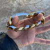 Men's Huge Bracelet 316L Stainless Steel Cuban Two Tone 9.5" x 30MM