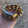Men's Huge Bracelet 316L Stainless Steel Cuban Two Tone 9.5" x 30MM