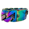 Men's Huge Bracelet Multicolor Rainbow 316L Stainless Steel Cuban 8.5" x 30MM