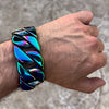 Men's Huge Bracelet Multicolor Rainbow 316L Stainless Steel Cuban 8.5" x 30MM