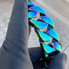 Men's Huge Bracelet Multicolor Rainbow 316L Stainless Steel Cuban 8.5" x 30MM