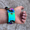Men's Huge Bracelet Multicolor Rainbow 316L Stainless Steel Cuban 8.5" x 30MM