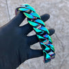 Men's Huge Bracelet Multicolor Rainbow 316L Stainless Steel Cuban 8.5" x 30MM