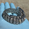 Men's Iced Dome Bracelet Simulated CZ Silver Tone 8.5" x 16MM