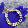 Men's Iridescent Iced Gold Finish Baguette Bracelet 9"